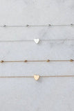 LC013505-12, Gold Valentine Heart Shaped Double Layered Chain Necklace Accessories Gift for Her