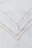 LC013505-12, Gold Valentine Heart Shaped Double Layered Chain Necklace Accessories Gift for Her