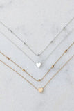 LC013505-12, Gold Valentine Heart Shaped Double Layered Chain Necklace Accessories Gift for Her
