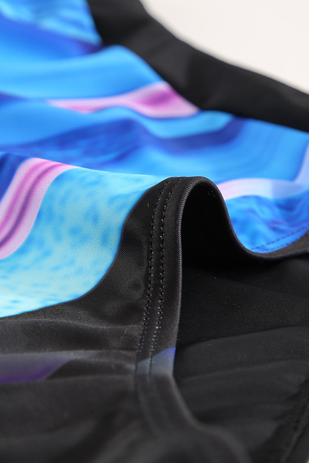 LC442787-5-S, LC442787-5-M, LC442787-5-L, LC442787-5-XL, LC442787-5-2XL, Blue Women's One Piece Swimsuit Striped Pattern Print Sleeveless Bathing Suit