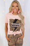 Pink Women Leopard Graphic T Shirt Casual Tee Tops LC25213930-10