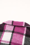 LC8511482-6-S, LC8511482-6-M, LC8511482-6-L, LC8511482-6-XL, LC8511482-6-2XL, Rose Women's Flannel Plaid Jacket Long Sleeve Buttoned Shirts Coats Shacket