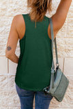 Green Casual V Neck Racerback Tank Top with Pocket LC256544-9