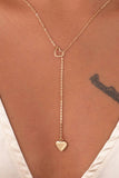 Valentines Day Heart Shape Hollow Lariat Necklace Y Shaped Necklace Jewelry