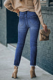 LC781877-5-S, LC781877-5-M, LC781877-5-L, LC781877-5-XL, LC781877-5-2XL, Blue Womens Skinny Jeans High Waist Ankle Length Denim Pants
