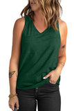Green Casual V Neck Racerback Tank Top with Pocket LC256544-9