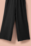 Black Ruffle Sleeve Smocked Bodice Wide Leg Jumpsuit for Women LC643773-2