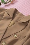 LC852062-16-S, LC852062-16-M, LC852062-16-L, LC852062-16-XL, LC852062-16-2XL, Khaki Double Breasted Casual Blazer Draped Open Front Cardigans Jacket Work Suit