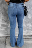 Sky Blue USA Star Ripped Jeans for Women Distressed Flare Jeans LC787025-4