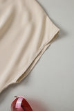 Apricot Elegant Tie Waist Short Sleeve High Waist Mini Dress LC2211336-18