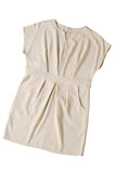 Apricot Elegant Tie Waist Short Sleeve High Waist Mini Dress LC2211336-18