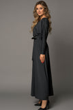 Black Long Sleeve Dress for Women Black V Neck Batwing Sleeve Maxi Dress LC616128-2