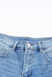 Blue Womens Casual Jeans Distressed Frayed Denim Shorts LC783905-5