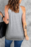 Gray Easter Bunny Ripped Crew Neck Tank Top Summer Tee Top LC2565831-11