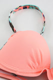 Pink Striped Blue Padded Push-up Bikini Swimsuit for Women LC410077-10