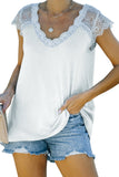 White V Neck Eyelash Lace Knit Tank for Women LC253399-1