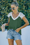 Green V Neck Eyelash Lace Knit Tank for Women LC253399-9