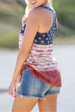 Red American Flag Star Racerback Tank Patriotic Sleeveless Shirt LC2565983-3