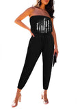 Womens Strapless Jumpsuit Casual Off Shoulder Tube One Piece Romper