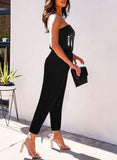 Womens Strapless Jumpsuit Casual Off Shoulder Tube One Piece Romper