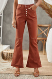 Brown Flare Bell Bottoms Jeans for Women High Rise Distressed Denim Jeans LC783619-17