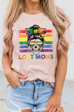 Pride Shirt Women Rainbow T-Shirt LGBT Moms Skull Print T Shirts