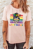 LC25216033-10-S, LC25216033-10-M, LC25216033-10-L, LC25216033-10-XL, LC25216033-10-2XL, Pink Pride Shirt Women Rainbow T-Shirt LGBT Moms Skull Print T Shirts