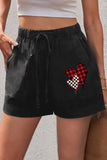 Black Women Comfy Drawstring Lightweight Short Pants with Pockets LC7711001-2