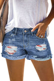 Sky Blue Denim Shorts Sexy Casual Summer Shorts Mid Rise Distressed Shorts LC7831020-4