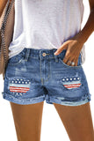 Sky Blue Denim Shorts Sexy Casual Summer Shorts Mid Rise Distressed Shorts LC7831020-404