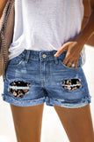 Sky Blue Denim Shorts Sexy Casual Summer Shorts Mid Rise Distressed Shorts LC7831020-604