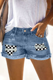 Sky Blue Denim Shorts Sexy Casual Summer Shorts Mid Rise Distressed Shorts LC7831020-704