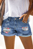 Sky Blue Denim Shorts Sexy Casual Summer Shorts Mid Rise Distressed Shorts LC7831020-804