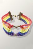 BH01731-22, Multicolor Love Shape Pride Bracelet Rainbow Wristband for Men Women