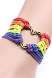 BH01731-22, Multicolor Love Shape Pride Bracelet Rainbow Wristband for Men Women