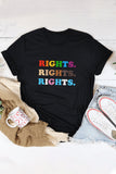 LC25216437-2-S, LC25216437-2-M, LC25216437-2-L, LC25216437-2-XL, LC25216437-2-2XL, Black Rainbow Pride T Shirt Womens LGBT Rights Print Short Sleeve Tee Shirt