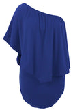 Robe Mini Poncho Noire Superposée à Plusieurs Pansements