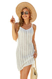 White White Sweater Dress Knit Summer Beach Mini Dress LC6110903-1