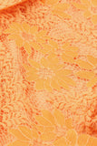 orange White Mini Dress Wrap V Neck Floral Lace Short Dress LC224799-7