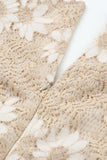 Apricot White Mini Dress Wrap V Neck Floral Lace Short Dress LC224799-18