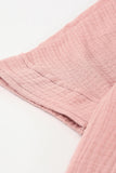 LC25112185-10-S, LC25112185-10-M, LC25112185-10-L, LC25112185-10-XL, LC25112185-10-2XL, Pink Women's Casual Short Sleeve T Shirts V Neck Chest Pocket Knit Blouse Top