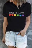Love is Love Women's Rainbow Graphic Tees Crew Neck Gay Pride Shirts
