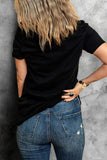 LC25216653-2-S, LC25216653-2-M, LC25216653-2-L, LC25216653-2-XL, LC25216653-2-2XL, Black Rainbow Dot Printing Love T Shirt Women Short Sleeve T Shirt Top