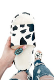 BH02664-1-37, BH02664-1-39, BH02664-1-41, BH02664-1-36, BH02664-1-38, BH02664-1-40, White Summer Cow Print Slides for Women Animal Sandals Open Toe Thick Sole Slippers