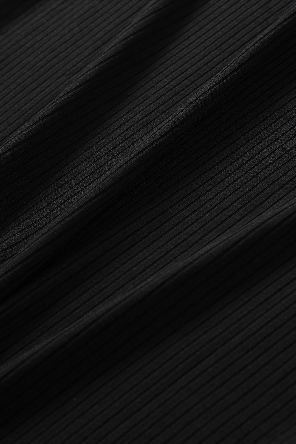 Black Ribbed Sleeveless One Shoulder Black Mini Dress for Women LC619641-2