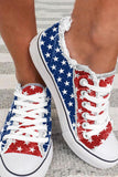 Women’s Canvas Shoes USA Flag Print Casual Slip on Shoes