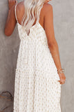 Beige Beige White Flowy Dress Print Tiered Ruffled V Neck Slip Maxi Dress LC619120-15