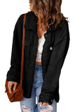 Black Women's Flap Pockets Long Sleeve Warm Teddy Coat LC854089-2