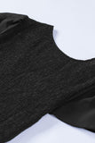 Black White Ruffle Dress Smocked Flowy Mini Dress for Women LC2210934-2