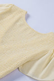 Beige White Ruffle Dress Smocked Flowy Mini Dress for Women LC2210934-15